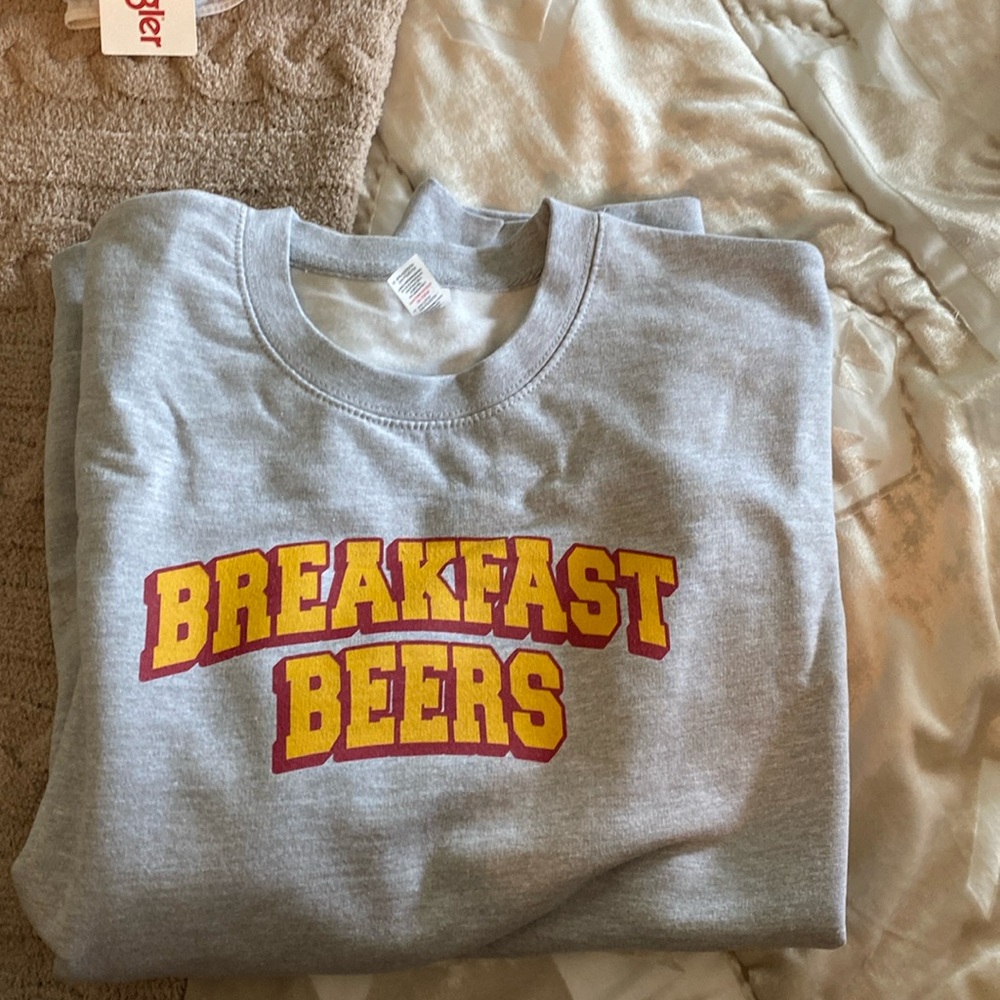 Middle class fancy “breakfast beers” crewneck